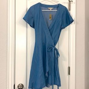 Loft chambray wrap dress